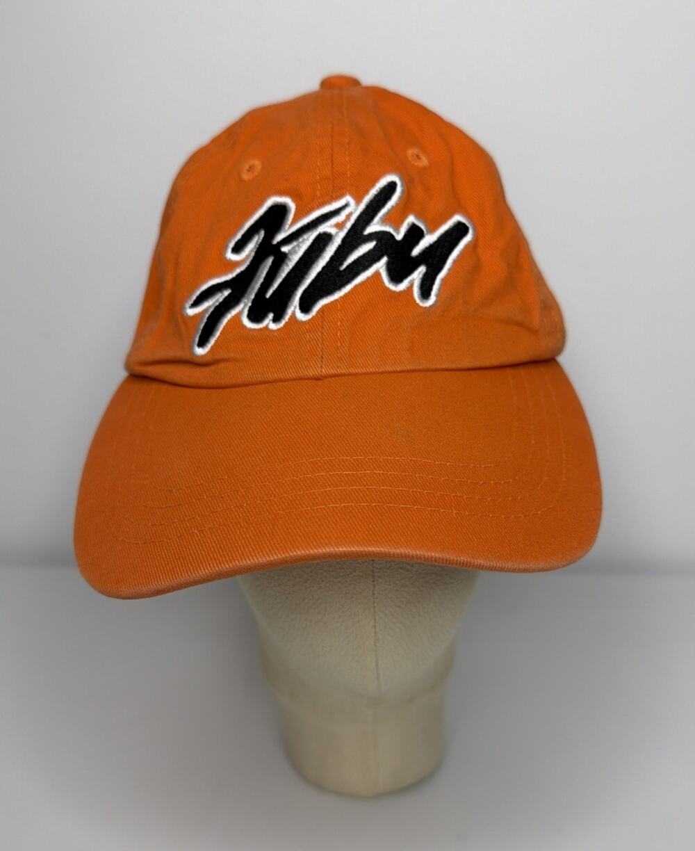 Vintage Y2K FUBU Hat Cap Mens Fitted Baseball Hip Hop Orange 90's